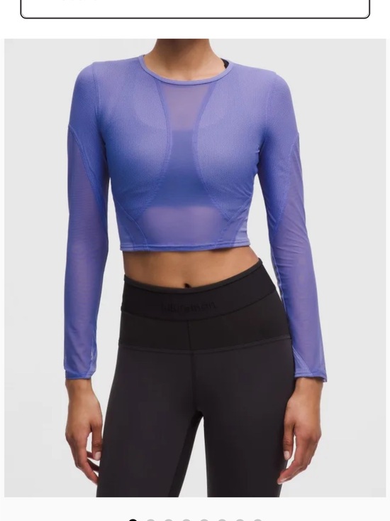 lululemon athletica Tops - lululemon athletica Sheer Long-Sleeve Crop Top in Periwinkle
